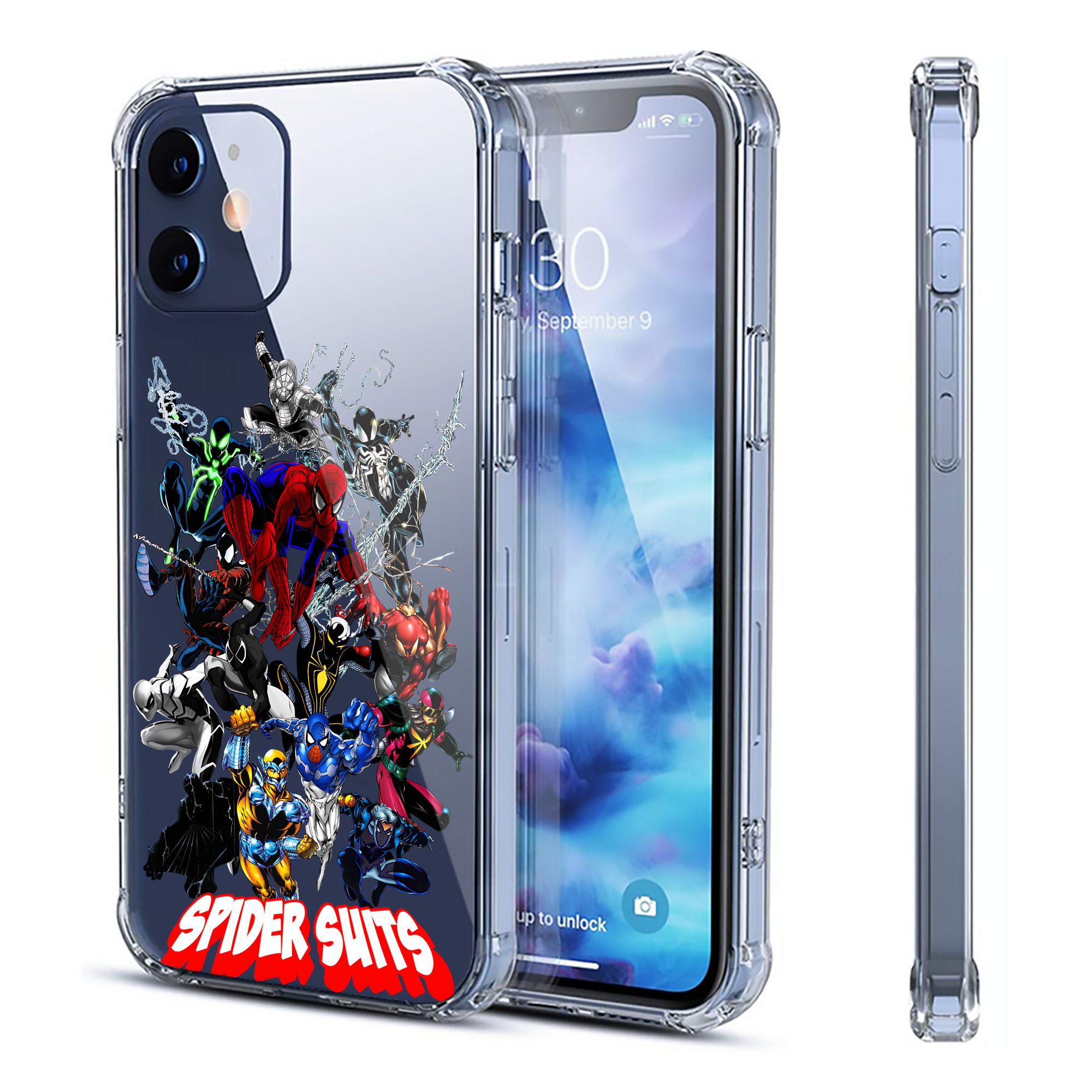 （画像用） Spider Man スパイダーマン 【iPhone 12シリーズ対応】透明スマホケース（クリアソフトケース）